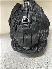 PRADA Nappa Gaufre Antik - Black Hobos Handbag